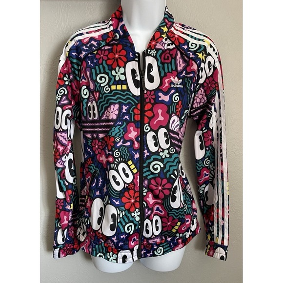adidas Jackets & Blazers - Adidas Originals Jacket Women Medium Hattie Stewart Floral Eyes Track Full Zip